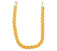 ULTECHNOVO Corde de Barrière Tressée Macramé 1 Mètre Crochets Métalliques Dorés pour Poteaux de Garde-corps, Contrôle des Foules et File D’attente, Corde de Sécurité pour Hôtels, Musées