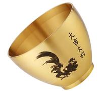 ULTECHNOVO Coupe D'offrande Bouddhiste en Laiton Doré pour Encens et Offrandes, Bol de Sacrifice pour Contemplation et Pièces Zen, Design Épais et Fond Plat