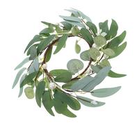 ULTECHNOVO Couronne de Bougies en Feuilles Vertes en Tissu de Soie et Fer, Décoration Rustique Élégante pour Porte D'entrée et Centres de Table Uniques