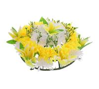 ULTECHNOVO Couronne de Cimetière Guirlande de Deuil, Fleurs Artificielles pour Décoration de Tombe Lors de Cérémonies Commémoratives Couleur Aléatoire