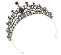 ULTECHNOVO Couronne de Mariée et Accessoire Élégant Noire en Alliage Baroque Décoration de Tête Chic et Photo Prop Unique pour Mariage Déguisement