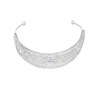 ULTECHNOVO Couronne de Mariée Royale Légère en Alliage et Strass Blanc pour Mariage et Halloween, Diadème de Reine Élégant pour Épouse ou Petite Amie