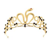 ULTECHNOVO Couronne Serpent Dorée en Alliage Strass pour Mariée et Fêtes D'anniversaire, Serrage-tête Confortable Design Égyptien Élégant pour Costumes D'halloween