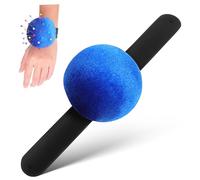 ULTECHNOVO Coussin Épingle Poignet Réglable Velours Bleu avec Mousse PP Bracelet à Clip Léger pour Couture et Broderie Support Aiguilles Pratique et Confortable