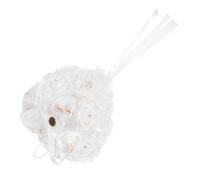 ULTECHNOVO Coussin Porte-alliances Forme de Cœur avec Rose Artificielle Porte Bague de Mariage Élégant et Décoratif pour Cérémonies de Fiançailles et Demandes Mariage Accessoire Romantique