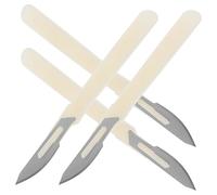 ULTECHNOVO Couteau à Européen 4 Pièces Acier au Carbone Blanc Lame Dentelée Incurvée et Poignée Plastique, Trancheuse Pâtisserie Pratique pour Découpe et Façonnage, Gâteau et Pizza, Outil