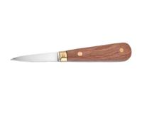 ULTECHNOVO Couteau à Huîtres Professionnel Manche en Bois Antidérapant en Acier Inoxydable pour Ouvrir Palourdes et Fruits de Mer en Restaurant ou Hôtel