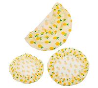 ULTECHNOVO Couvre-Bols Élastiques en Coton 3 Pièces Housse de Conservation Alimentaire Réutilisable Couvercles Extensibles pour Salades et Restes Accessoires Cuisine