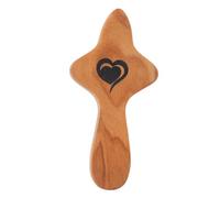 ULTECHNOVO Croix de Prière en Bois de Noyer, Portable, Kaki, Minimaliste | Tenir Lors des Déplacements Quotidiens et Offices, Favorise la Détente, Présent Religieux