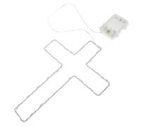 ULTECHNOVO Croix Lumineuse en Fer Forgé Industrielle avec Télécommande, Éclairage LED D’Ambiance pour Décoration Intérieure de Noël et Fêtes, Lampe Croix Steampunk, Lumière Décorative