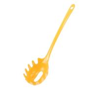 ULTECHNOVO Cuillère à Spaghetti Ajourée Jaune et Or, Ustensile Cuisine Ergonomique en Plastique, Cuillère Passoire pour Pâtes et Œufs, pour Servir et Égoutter, Accessoire Pratique Cuisine