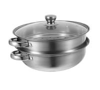ULTECHNOVO Cuit Vapeur Inox Double avec Couvercle Verre Poêle Vapeur Multi Usage pour Légumes Pâtes et Repas Familiaux Poignée Sécurisée et Capacité