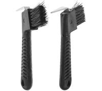ULTECHNOVO Cure-pied pour Cheval 2pcs avec Brosse Résistante la Rouille, Poignée en Caoutchouc Antidérapante, Toilettage des Sabots Nettoyage Boue Couleur Aléatoire