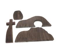 ULTECHNOVO Décoration Bois Scène De Pâques Tombeaux Ornement Religieux Renaissance Jésus pour Pâques Décor Plateau Maison Jardin
