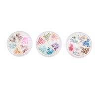 ULTECHNOVO Décorations pour 3 Boîtes D'accessoires Élégants 3d Brillants en Plastique et Résine pour Nail Art Banquet Manuelles