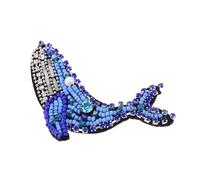 ULTECHNOVO Écusson Perlé Baleine à Coudre Soi-Même Grand Motif Brodé Strass Décoration Vêtements DIY pour Pulls et Gilets Accessoire Créatif Loisirs Couture Facile Débutants
