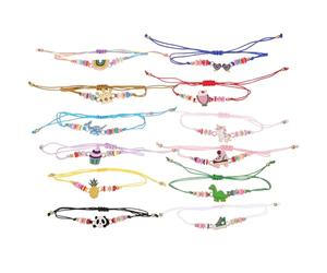 ULTECHNOVO en Argile Polymère et Alliage 12 Bracelets pour Garçon et Filles Style Cartoon Faciles à Assortir Doux Peau pour Fête Déguisée ou Costume Quotidien