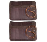 ULTECHNOVO Ensemble 2 Pièces D’étuis en Similicuir Marron pour Couteaux de Sculpture, Organiseur de Rangement Enroulable à Compartiments Multiples, Pochette Légère et Portable pour Rangement
