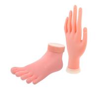 ULTECHNOVO Ensemble 2pcs Main Gauche et Pied Souple pour Pratique Nail Art et Formation Manucure Pédicure Professionnelle Couleur Aléatoire