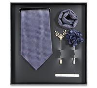 ULTECHNOVO Ensemble Cravate Homme Élégant Rouge avec Pochette, Pince et | Polyester, Alliage et Fer, Coffret pour Préparatifs Quotidiens, Fêtes, Cérémonies et Costumes
