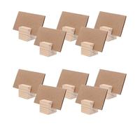 ULTECHNOVO Ensemble de 10 Support Numéro de Table Rustique Bois Naturel avec Clip Photo Carré pour Mariage Restaurant et Fête Porte-Cartes Multifonction Écorce Bois pour Organisation de