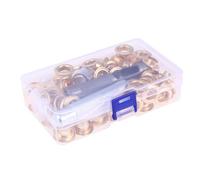 ULTECHNOVO Ensemble de 100 Kit de Boutons à Œillet en Laiton Taille 2 | Diamètre Intérieur 10mm, Boîte de Rangement Incluse, Usage Maison et Centre Commercial, pour Bâches