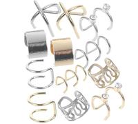 ULTECHNOVO Ensemble de 24 Boucles d'Oreilles Manchette sans Perçage 12 Pièces Dorées 12 Pièces Argentées Boucles à Clip Multifonctions pour Femmes et Hommes Bijoux Fantaisie pour