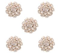 ULTECHNOVO Ensemble de 5 Cache-boutons à Clip en Cuivre et Strass Forme Fleur, Faciles à Fixer et Réutilisables, Décoration Élégante pour Paquet et Ceintures Lors de Fêtes