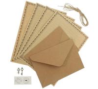 ULTECHNOVO Ensemble D'écriture Vintage Pratique Papier à Lettre A5 et Enveloppes, 2 Sets pour Copier Poèmes et Peinture, Papier Corde en Chanvre