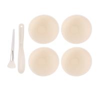 ULTECHNOVO Ensemble Professionnel de 4 Bols en Silicone Blanc de 300ml, Spatule Incurvée et Pinceau Réutilisables Résistants la Température pour Soins du Visage à Domicile Salon