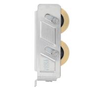 ULTECHNOVO Ensemble Roulettes pour Porte Coulissante Double Roue Cuivre, Coque Acier Inoxydable, Rainure 11,5 MM, Roulettes de Porte Moustiquaire et Portail Coulissant