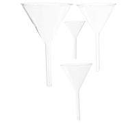 ULTECHNOVO Entonnoirs en Verre Transparent 4 Pièces à Tige Courte pour Laboratoire, Entonnoirs de Remplissage Polyvalents Adaptés aux Analyses Biologiques et Médicales