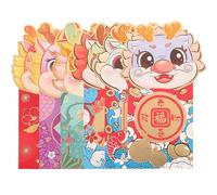 ULTECHNOVO Enveloppes Rouges Mignonnes du Nouvel An 2024 Lot de 24 Enveloppes en Papier Amulette de L'Année du Dragon Motifs Chinois Variés pour Fêtes et Célébrations Traditionnelles