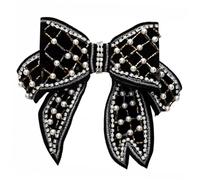 ULTECHNOVO Épingle à Cheveux Nœud Perle Noire Taille Moyenne Coiffe Délicate Femme Élégante Accessoires Coiffure Fille Usage Quotidien