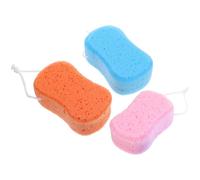 ULTECHNOVO Éponge de Bain Boule de Exfoliante Épaisse 3 Pièces en Pu pour Massage et Mousse Riche Couleur Aléatoire pour Nettoyage Corporel Quotidien