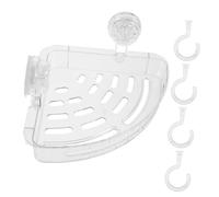 ULTECHNOVO Étagère de Murale Angle avec Ventouse Organisateur de Salle de Bain sans Perçage Rangement Pratique pour Shampooing et Après Shampooing Transparent Blanc