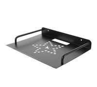 ULTECHNOVO Étagère Murale en Aluminium Spatial Noir 285 X 21 CM pour Routeur et Projecteur Support Flottant Simple Couche Gestion des Câbles Montage Mural pour Salon Multimédia