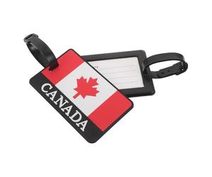 ULTECHNOVO Étiquette à Bagages Canadienne Sangle, Carte D’identification | Motif Drapeau Vibrant, Aide la Perte, pour Valises, Paquet de Voyage, Croisières et Aéroports, 64g