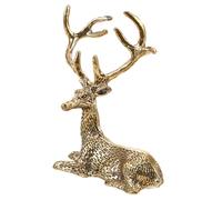 ULTECHNOVO Figurine Décorative Laiton de Cerf Vintage Ornement de Bureau Laiton Décoration de Maison Rétro Statuette de Cerf Réaliste Décoration Intérieur pour Bureau et Maison