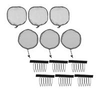 ULTECHNOVO Filets à Cheveux Élastiques pour Postiche 12 Pcs Noirs Respirants, Accessoire Coiffure Réglable pour Salon et Tissage