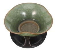 ULTECHNOVO Filtre à Thé en Céramique Vintage Émaillé, Infuseur Réutilisable à Mailles Fines pour Thé en Vrac, Passoire pour Infusion Kung Fu, Accessoire Pratique et Décoratif pour