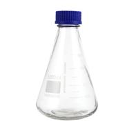 ULTECHNOVO Flacon conique en verre 8,26 x 5,11 po avec couvercle à vis et base solide pour laboratoire chimique, éducation, mesure précise et stockage sûr