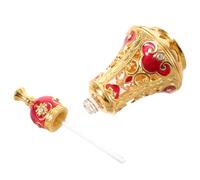 ULTECHNOVO Flacon de Parfum Décoratif Vintage, Flacon Parfum Ancien Style Moyen-Oriental, 125ml/4oz, Verre et Alliage, Rechargeable, Anti-Fuite, Bouchon, pour Décoration Salon
