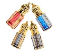 ULTECHNOVO Flacon de Parfum Élégant 6Ml Capuchon en Alliage Flacon en Verre Rétro pour Huile Essentielle et Parfum Ensemble de 4 Pièces pour Décoration de Bureau et Partage
