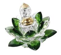 ULTECHNOVO Flacon de Parfum en Verre Vert Lotus, Bouteille Chic Rechargeable pour Parfums D’Ambiance Maison, 1 Pièce