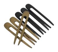 ULTECHNOVO Fourchettes à Cheveux Chinoises Vintage 6 Pcs en Imitation Ébène, Accessoires pour Chignons et Coiffures Asiatiques, Épingles Torsadées pour Coiffure Élégante et Tenue Solide