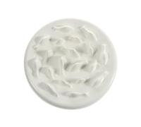ULTECHNOVO Gamelle pour Chat en Céramique Blanche Forme Labyrinthique pour Alimentation Lente et Facile à Laver, Repas de Votre Animal