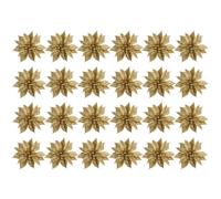 ULTECHNOVO Guirlandes de Fleurs Mini 10 CM Dorées à Paillettes Décorations de Noël DIY pour Couronne et Sapin Lot de 24 Pièces Légères Accessoires Artisanaux pour Fêtes et Vitrines