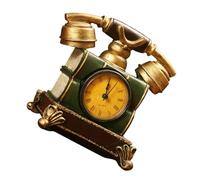 ULTECHNOVO Horloge Décorative Téléphone En Résine Verte, Sculpture D’horloge Vintage Multifonction Pour Bureau Et Maison, Présent Original Créatif, Décoration De Table Nostalgique