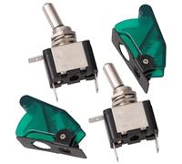 ULTECHNOVO Interrupteur à Bascule LED 12v Asw-07d pour Phare Antibrouillard, Bouton Marche/arrêt en Acier Vert, Facile à Installer, Pack de 2 Pièces Adapté pour Voiture